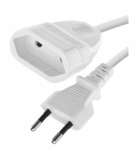 Przedłużacz 1,5 m 1 gniazdo biały PVC 0,75 mm2 z płaską wtyczką i płaskim gniazdem EMOS P01301