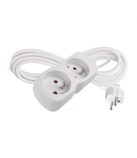 Przedłużacz 3 m 2 gniazdo biały PVC 1 mm2 EMOS P0213