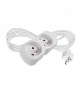 Przedłużacz 2 m 2 gniazdo biały PVC 1 mm2 EMOS P0212