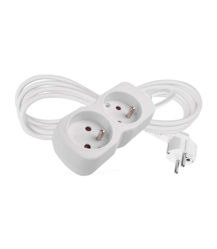 Przedłużacz 2 m 2 gniazdo biały PVC 1 mm2 EMOS P0212