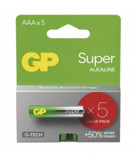 GP Bateria alkaliczna SUPER AAA (LR03) 5PP (value pack) GP B01115