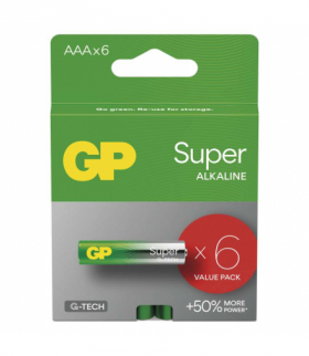 GP Bateria alkaliczna SUPER AAA (LR03) 6PP (value pack) GP B0111V