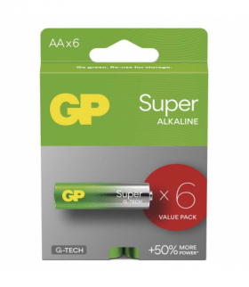 GP Bateria alkaliczna SUPER AA (LR6) 6PP (value pack) GP B0121V