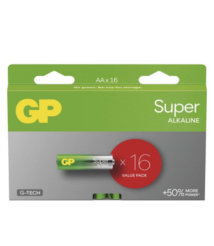 GP Bateria alkaliczna SUPER AA (LR6) 16PP value pack GP B0122H