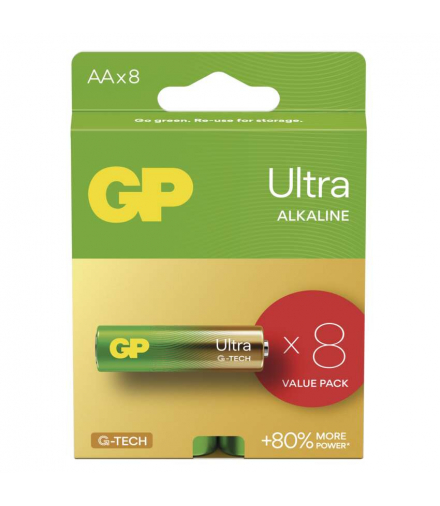 GP Bateria alkaliczna ULTRA AA (LR6) 8PP GP B02218P