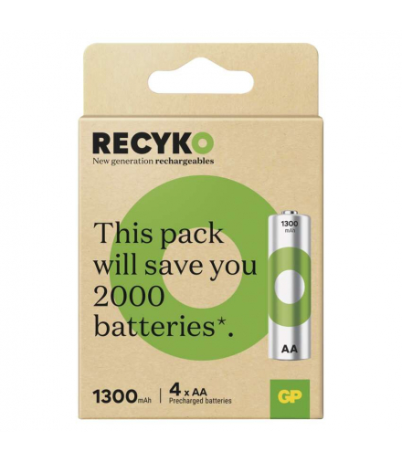 GP Akumulatorek ReCyko 1300 AA (HR6), 1.2V, 1300mAh, 4PP *MPP GP B25234