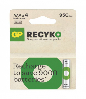 GP Akumulatorek ReCyko 950 AAA (HR03), 1.2V, 950mAh, 4PP *MPP GP B25114