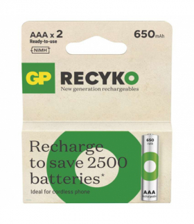 GP Akumulatorek ReCyko 650 AAA (HR03), 1.2V, 650mAh, 2PP *MPP GP B25162