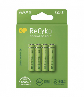 GP Akumulatorek ReCyko 650mAh AAA (HR03), 1.2V, 650mAh, 4PP *MPP GP B21164P