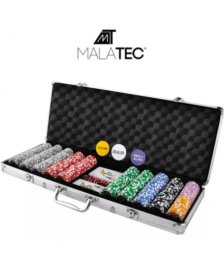 Poker zestaw 500 żetonów w walizce HQ MALATEC 23529 00023529