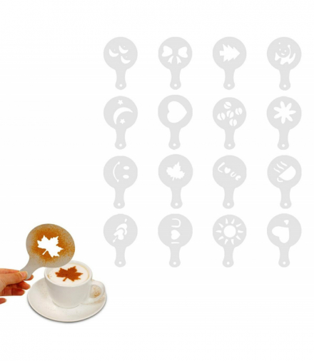 Szablony do kawy deserów 16szt ATL AG514B