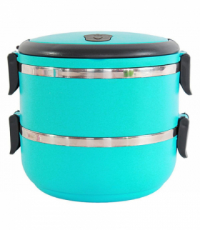 Lunch box, dwukomorowy, piętrowy 1.4L, 15x15cm, ATL AG479J