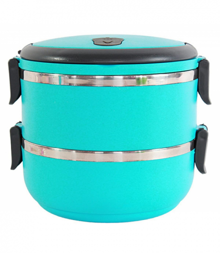 Lunch box, dwukomorowy, piętrowy 1.4L, 15x15cm, ATL AG479J