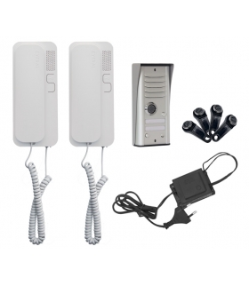 DOMOFON ''CYFRAL'' 'COSMO' zestaw 2-lokatorski srebrny