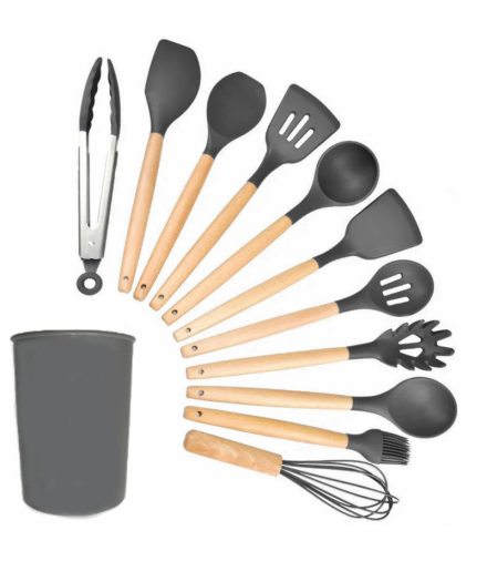 Przybory kuchenne zestaw 12el ciemny-szary ATL DA64B