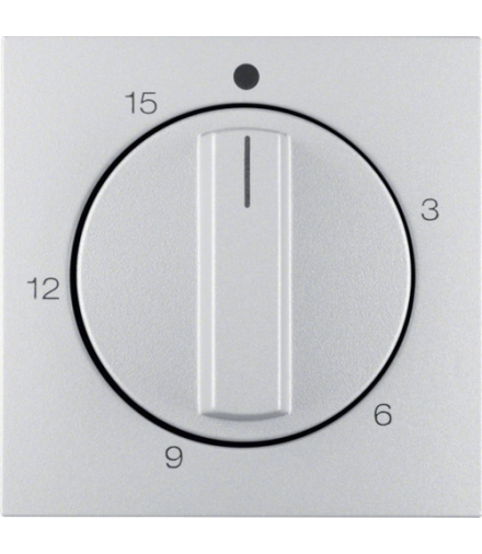 B.Kwadrat/B.7 Płytka czoł. pokręt. reg. mech. łącz. czas. 0-15 min, alu mat, lak