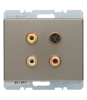 Arsys Gniazdo 3xCinch/S-Video, jasny brąz, lakierowany Berker 3315329011