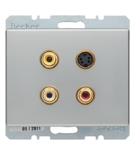Arsys Gniazdo 3xCinch/S-Video, stal szlachetna, lakierowany Berker 3315329004