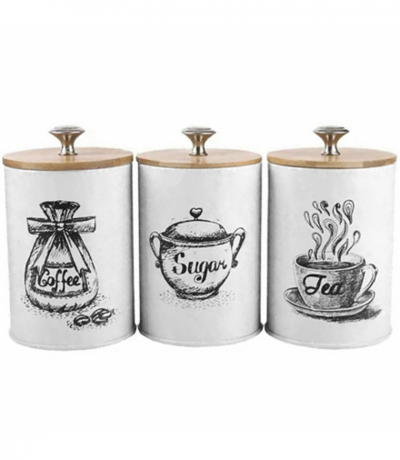 Duży metalowy zestaw pojemników 3szt ATL DA256