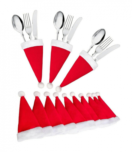 Kieszonki na sztućce 6szt. czapka mikołaja ATL BQ87