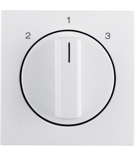 B.x/S.1 Płytka czołowa z pokrętłem do łącznika 3-pozycyjnego bez pozycji zerowej, biały, połysk Berker 10848989