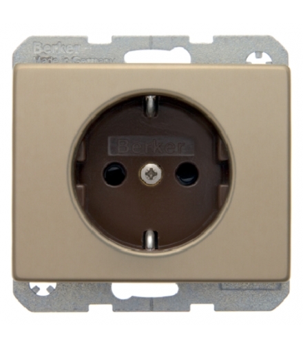 Arsys Gniazdo SCHUKO z podwyższoną ochroną styków, jasny brąz, metal Berker 47340001