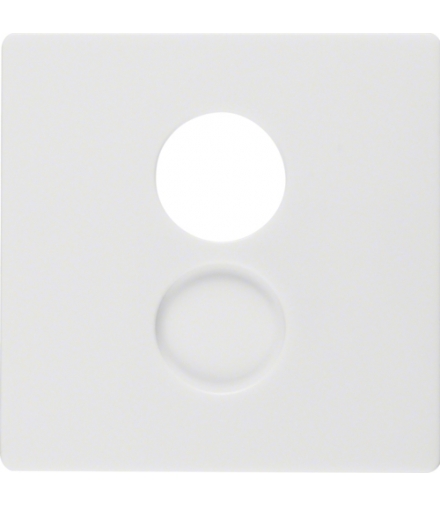 Q.x Płytka czołowa do gniazda głośnikowego i przyłączy miniaturowych, biały, aksamit Berker 11966089