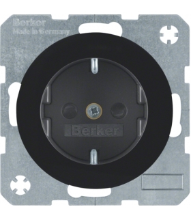 R.1/R.3 Gniazdo SCHUKO, samozaciski, czarny, połysk Berker 47232045