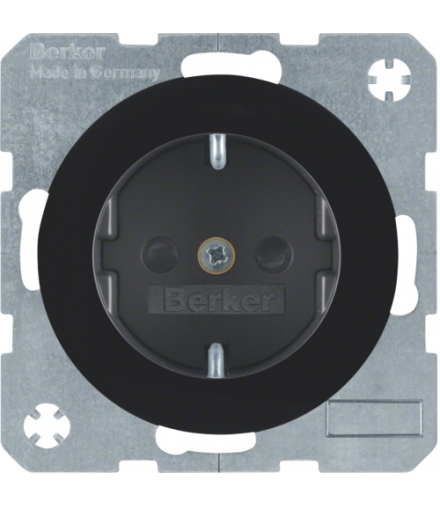 R.1/R.3 Gniazdo SCHUKO, samozaciski, czarny, połysk Berker 47232045