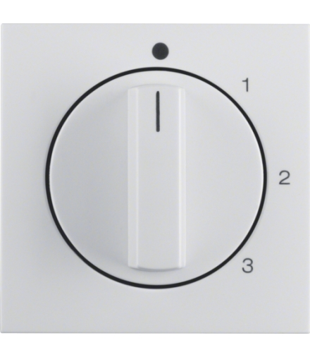 B.x/S.1 Płytka czołowa z pokrętłem do łącznika 3-pozycyjnego z pozycją zerową, biały, połysk Berker 10968989