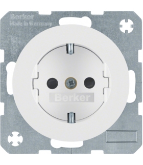R.1/R.3 Gniazdo SCHUKO, samozaciski, biały, połysk Berker 47232089