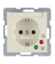 S.1 Gniazdo SCHUKO z ochroną przepięciową i polem opisowym, kremowy, połysk Berker 41088982