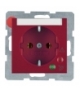 S.1/B.3/B.7 Gniazdo SCHUKO z ochroną przepięciową i polem opisowym, czerwony, połysk Berker 41088962