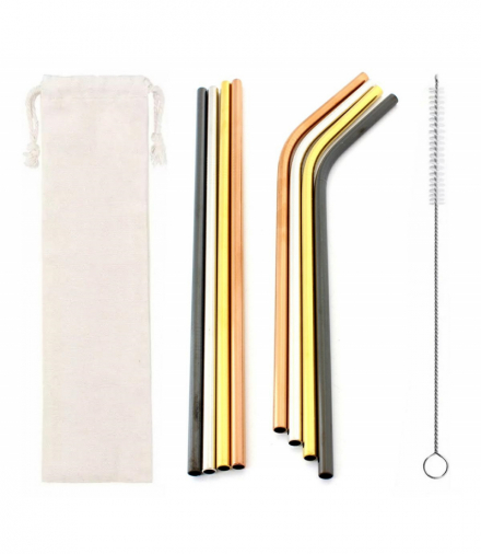 Metalowe słomki 10 el. kolorowe ATL AG371C