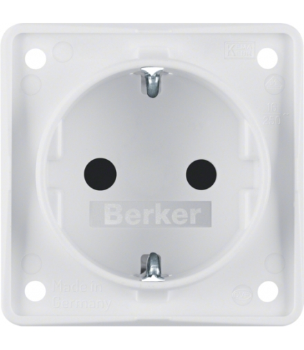 Integro Flow Gniazdo SCHUKO z podwyższona ochroną styków, biały, mat Berker 947792502