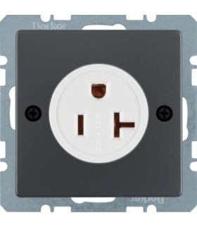 Q.x Gniazdo z uziemieniem standard USA/KANADA NEMA 5-20 R, zaciski śrubowe, antracyt, aksamit lakierowany Berker 41686086