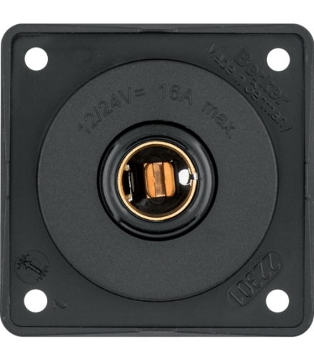 Integro Flow Gniazdo zasilające 12 V, samochodowe, mechanizm, czarny, mat Berker 9451705
