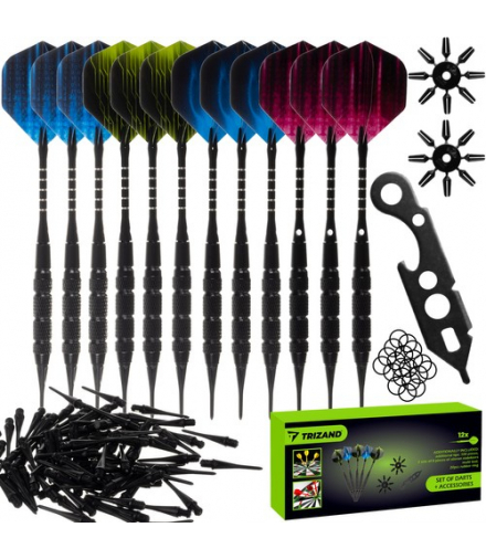 Rzutki dart zestaw 12szt + akcesoria Trizand 21629 TRIZAND 00021629