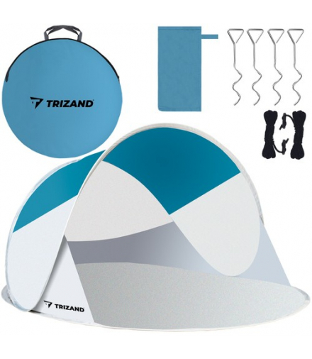 Namiot plażowy 220x120x90cm turkusowo szary TRIZAND 00010182