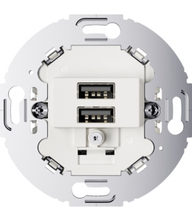 Mechanizm gniazda USB ładowania do serii obrotowych, 3.0 A 230 V, biały, mat Berker 260219