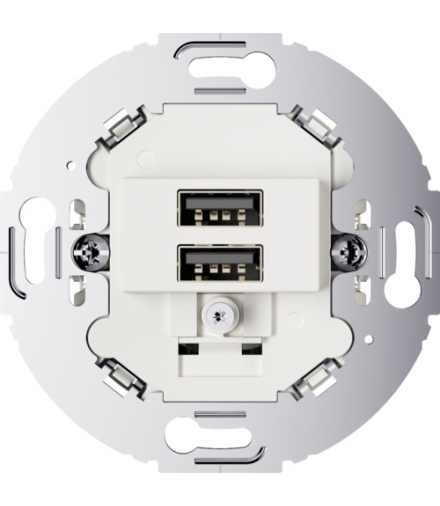 Mechanizm gniazda USB ładowania do serii obrotowych, 3.0 A 230 V, biały, mat Berker 260219