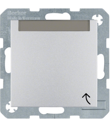 B.7 Gniazdo SCHUKO z pokrywą i polem opisowym, z przesłonami styków, alu Berker 47461404