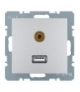 B.Kwadrat/B.7 Gniazdo USB/3,5mm audio, alu, mat Berker 3315391404