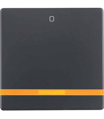 Q.x Klawisz z pomarańczową soczewką i nadrukiem "0", antracyt, aksamit Berker 16246086