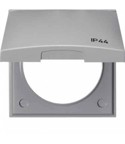 Integro Flow Ramka z pokrywą z nadrukiem "IP44", szary, połysk Berker 918282597