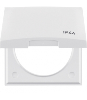 Integro Flow Ramka z pokrywą z nadrukiem "IP44", biały, połysk Berker 918282599