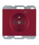 K.1 Gniazdo z uziemieniem i LED kontrolną z podwyższoną ochroną styków, czerwony, połysk Berker 6765097015