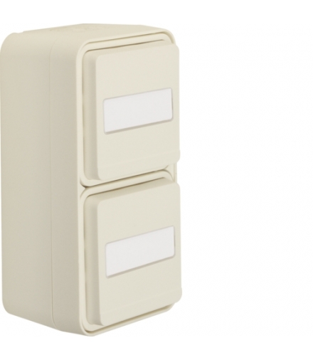W.1 Gniazdo SCHUKO 2P+Z 2-kr pionowe z polem opisowym, kompletne, IP55, biały Berker 47703532