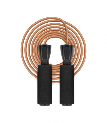 Skakanka bokserska skórzana z rączką z pianki i metalowym łożyskiem 2.8m regulowana, REBEL ACTIVE Rebel LEC-RBA-3204