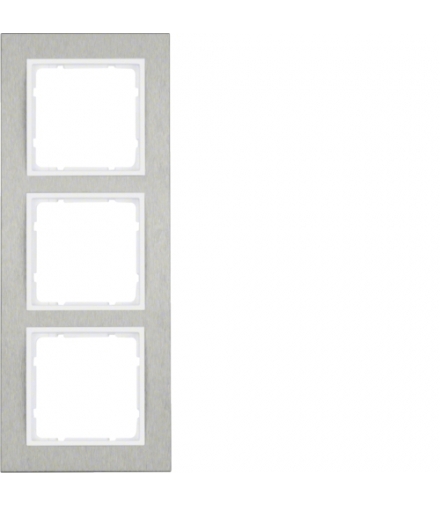 B.7 Ramka 3-krotna pozioma, stal szlachetna/biały mat Berker 10233609